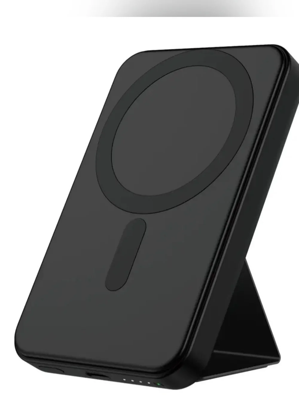 Magnetic Wireless Charging Power Bank With Stand - Black